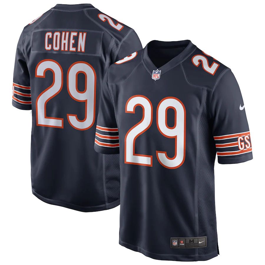 Men Chicago Bears #29 Tarik Cohen Nike Navy Game NFL Jersey->chicago bears->NFL Jersey